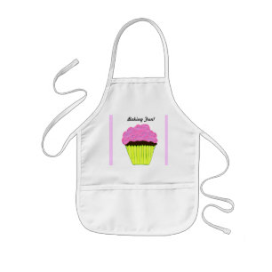 Tablier Enfant Aire de cuisson à gâteau rose arrosé