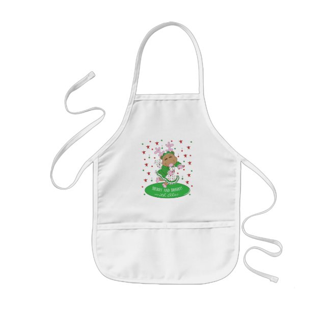 Tablier Enfant Apron de la longueur de Noël Joyeux et lumineux (Devant)