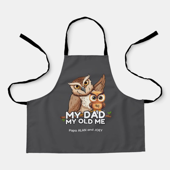 Tablier Enfant Apron : Mon Père Mon Vieux Moi (gris) (Recto)