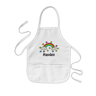 Tablier Enfant Arc-en-ciel coloré et étoiles Nom des enfants