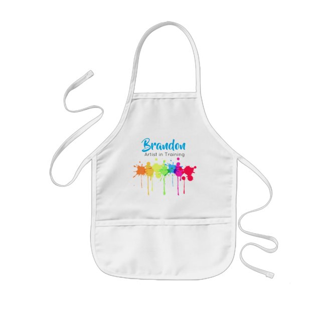 Tablier Enfant Artiste en formation Apron Bleu pour enfant (Devant)