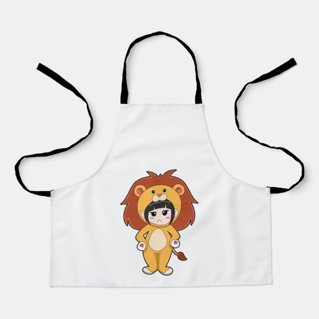 Tablier Enfant avec costume de lion (Recto)