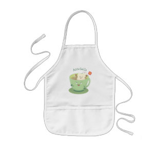 Tablier Enfant Bande dessinée de la tasse de thé mignonne humour