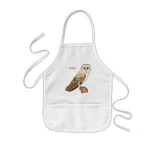 Tablier Enfant Barn owl bird cartoon illustration 