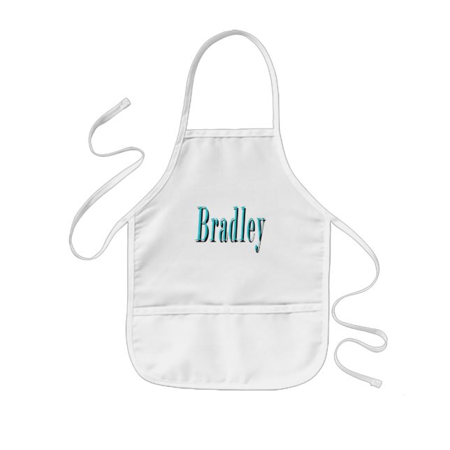 Tablier Enfant Blue Bradley Name, (Devant)