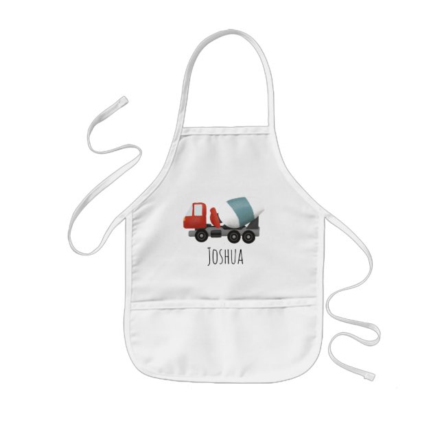 Tablier Enfant Boys Cute Blue Construction Cement Mixer Carton (Devant)