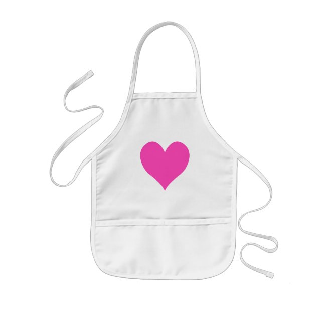 Tablier Enfant Bubblegum rose mignon forme coeur (Devant)