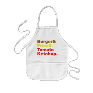 Tablier Enfant Burger & Fries & Tomato Ketchup.