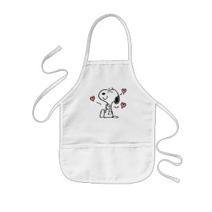 Tablier Enfant cacahuètes   Coeurs de snoopy