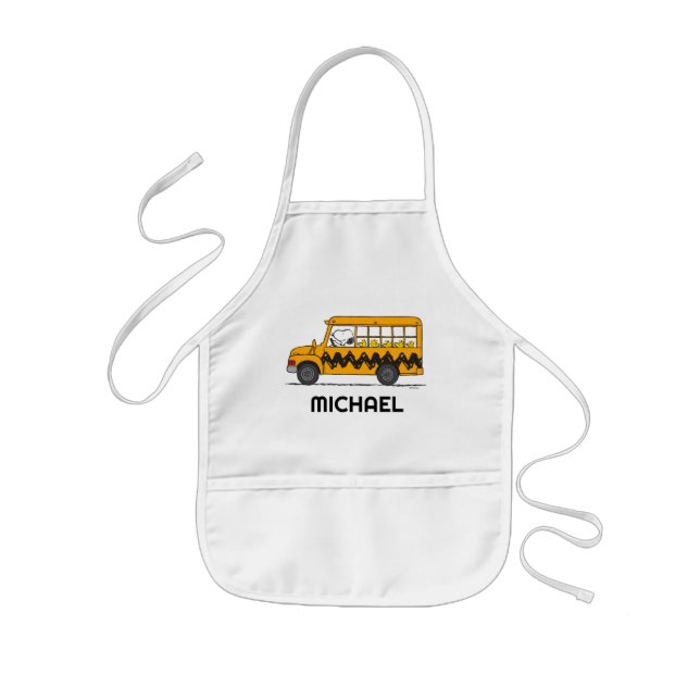 Tablier Enfant cacahuètes | Pilote de bus Snoopy (Devant)