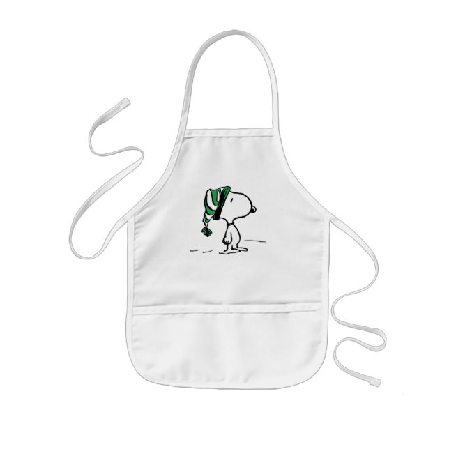 Tablier Enfant cacahuètes | Snoopy Green Casquette de neige (Devant)