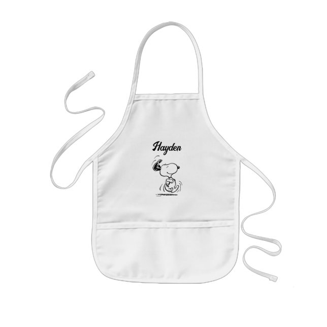 Tablier Enfant cacahuètes | Snoopy Happy Dance | Ajouter Votre No (Devant)