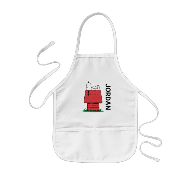 Tablier Enfant cacahuètes | Snoopy Napping | Ajouter Votre Nom (Devant)