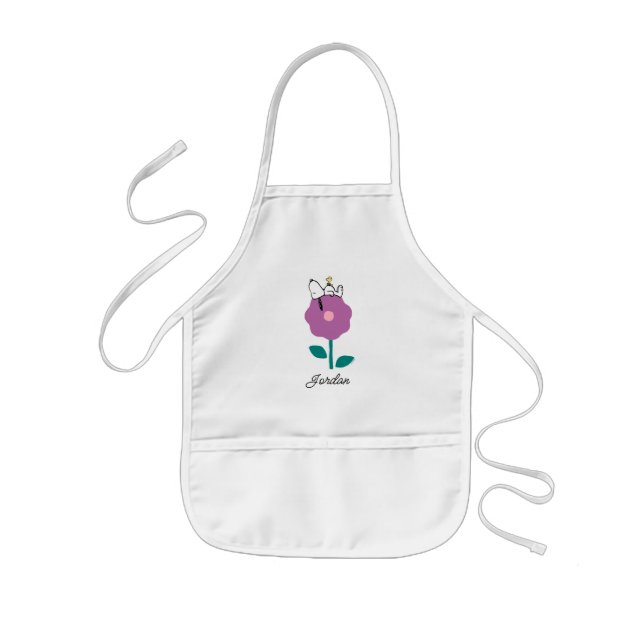 Tablier Enfant cacahuètes | Snoopy & Woodstock Flower Whististle (Devant)