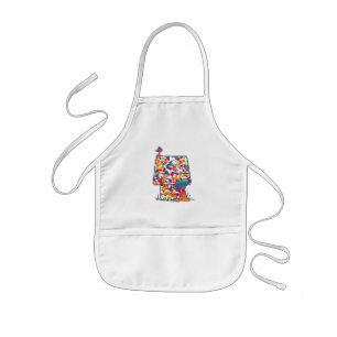 Tablier Enfant cacahuètes   Snoopy & Woodstock Rainbow Paint