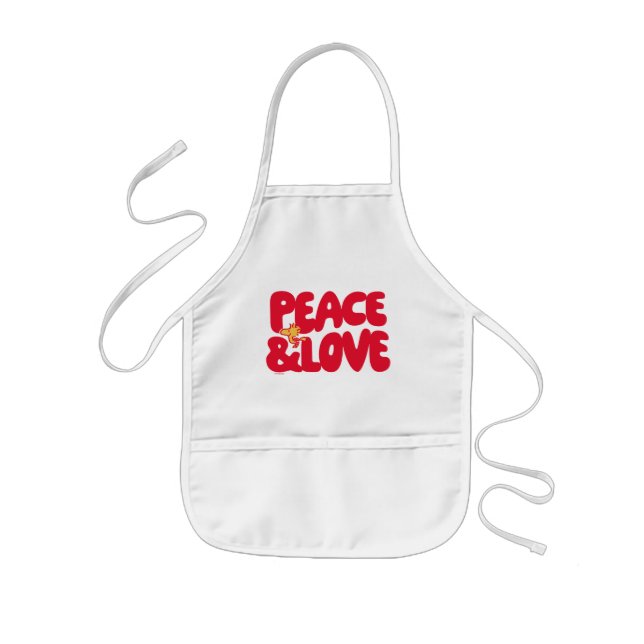 Tablier Enfant cacahuètes | Woodstock Peace & Love (Devant)