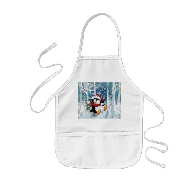 Tablier Enfant Cadeau d'apéro de Noël pour enfants avec un joli p (Devant)