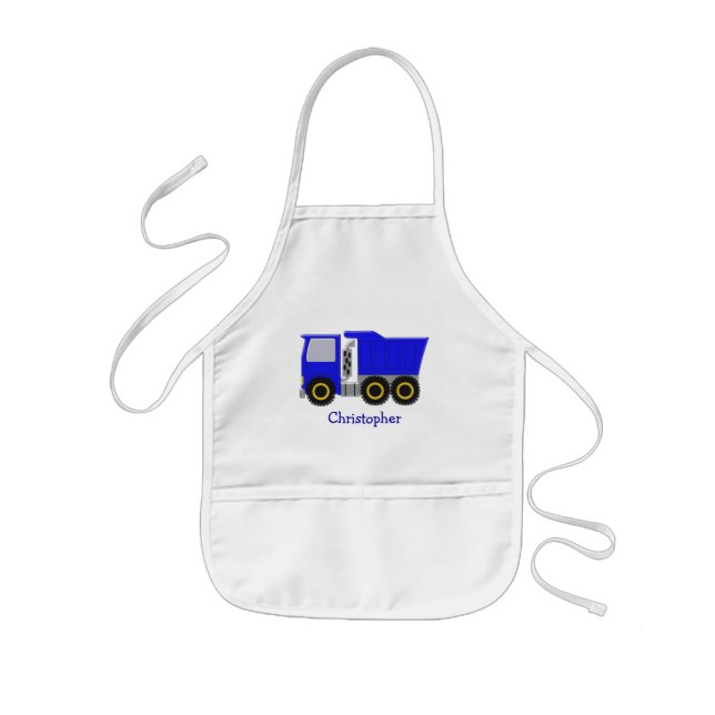 Tablier Enfant Camion bleu personnalisé (Devant)