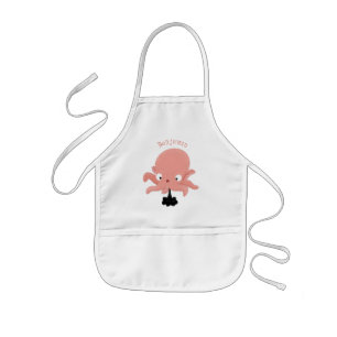 Tablier Enfant Caricature de bébé pieuvre rose mignonne humour