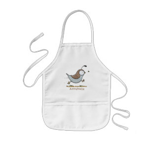 Tablier Enfant Caricature de caille californienne joli