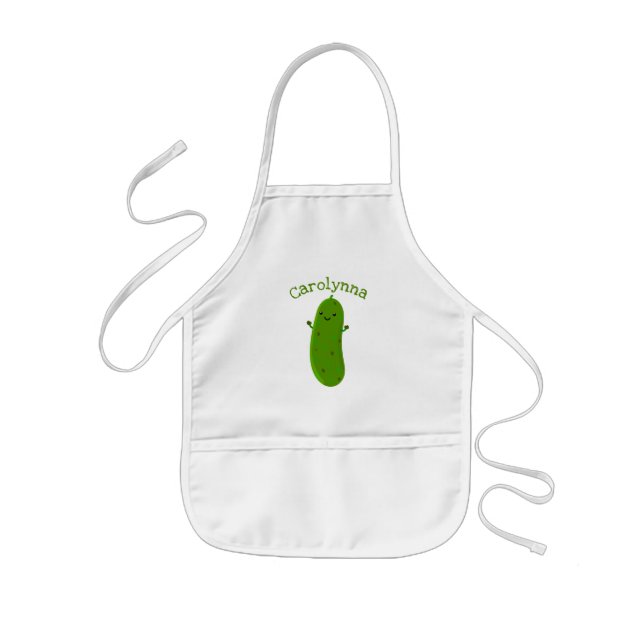 Tablier Enfant Caricature de cornichon joyeux (Devant)