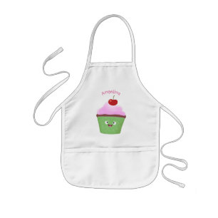 Tablier Enfant Caricature de cupcake joyeux