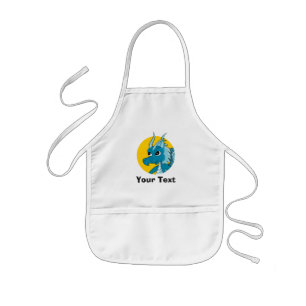 Tablier Enfant Caricature de dragon bleu