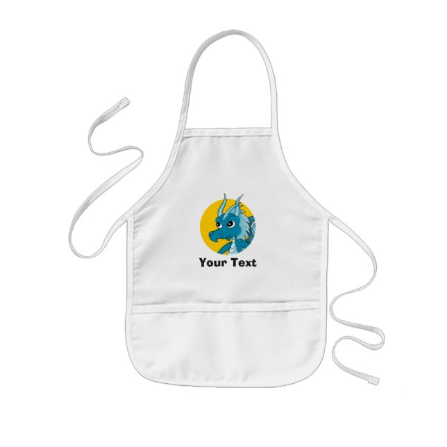 Tablier Enfant Caricature de dragon bleu (Devant)