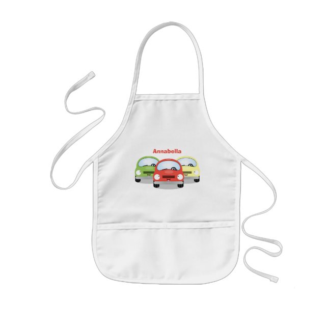 Tablier Enfant Caricature de voitures Cute kawaii (Devant)