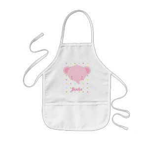Tablier Enfant Caricature rose Elephant Kids Apron