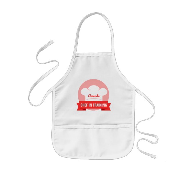 Tablier Enfant Chef en formation Apron rouge (Devant)