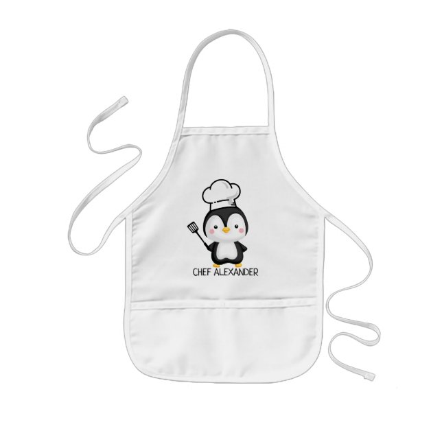 Tablier Enfant Chef Penguin Personalize Kids' Apron (Devant)