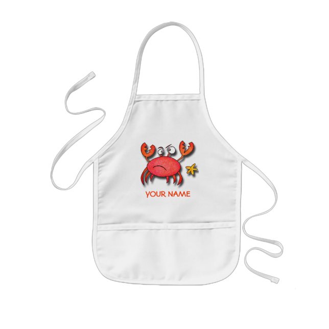 Tablier Enfant Chemise de peinture de crabe ! (Devant)