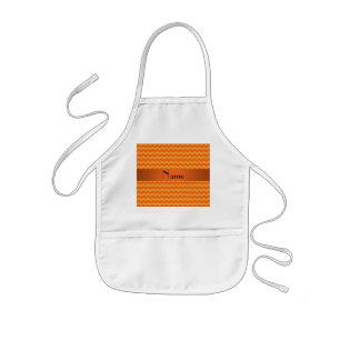 Tablier Enfant Chevrons oranges nommés personnalisés