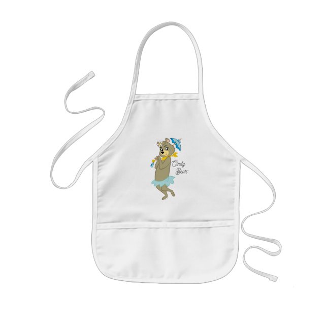 Tablier Enfant Cindy Bear tenant le parasol (Devant)