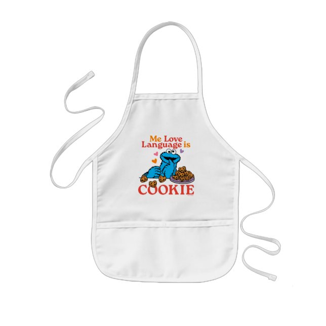 Tablier Enfant Cookie Monster | Citation de la Saint Valentin (Devant)