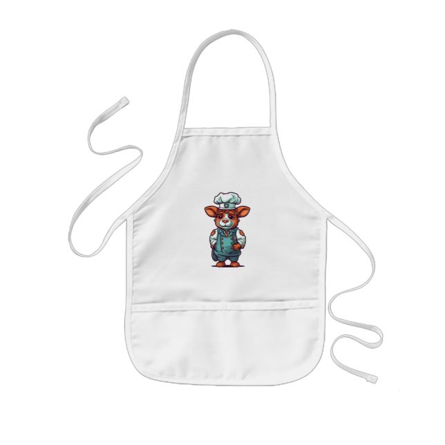 Tablier Enfant Cool Souriant Chef Vache Cute Ferme Animal (Devant)