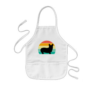 Tablier Enfant Corgi Sunset Retro