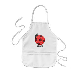 Tablier Enfant Coupe Rouge Ladybug à plat personnalisée