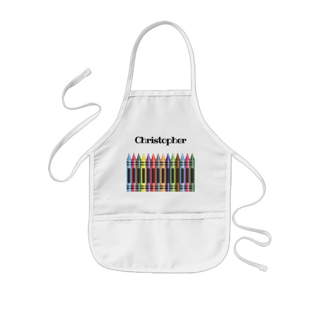 Tablier Enfant Crayons colorés jouant (Devant)