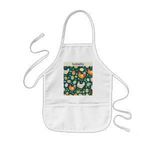 Tablier Enfant Cuisine de Ferme Personnalisée Rustique Poule Pous