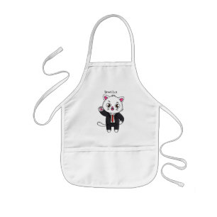 Tablier Enfant Cute chaton chat en costume d'affaires dessin anim