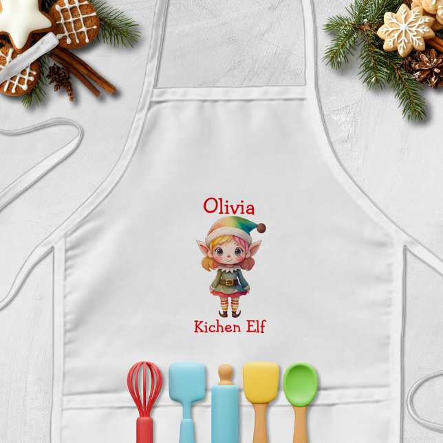 Tablier Enfant Cute Christmas Elf Personalized (Créateur téléchargé)
