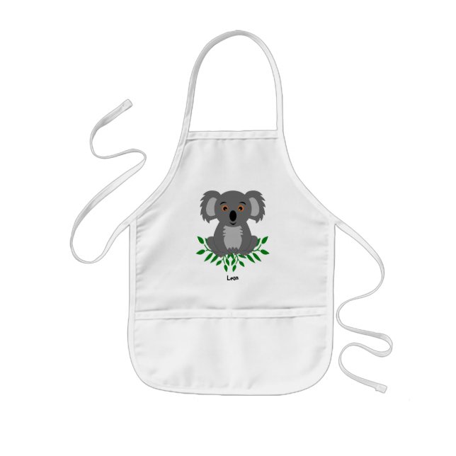 Tablier Enfant Cute koala avec enfants eucalyptus (Devant)