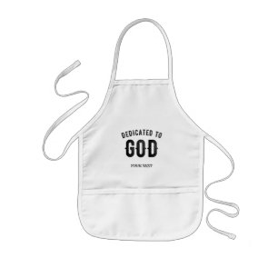 TABLIER ENFANT DÉDIÉ À DIEU COOL PERSONNALISABLE NOIR TEXTE