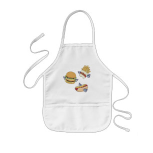 Tablier Enfant Déjeuner de vol : Hot-dog, pommes frites et