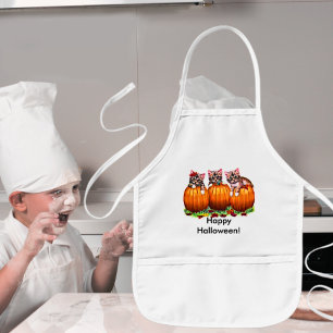 Tablier Enfant Des chatons en Citrouille pour Halloween