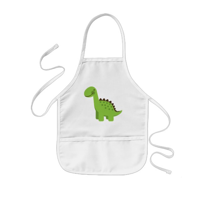 Tablier Enfant Dinosaure vert mignon (Devant)