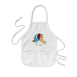Tablier Enfant Divine la licorne   Lune et nuages