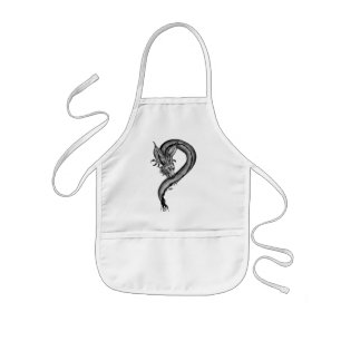 Tablier Enfant Dragon noir et blanc
